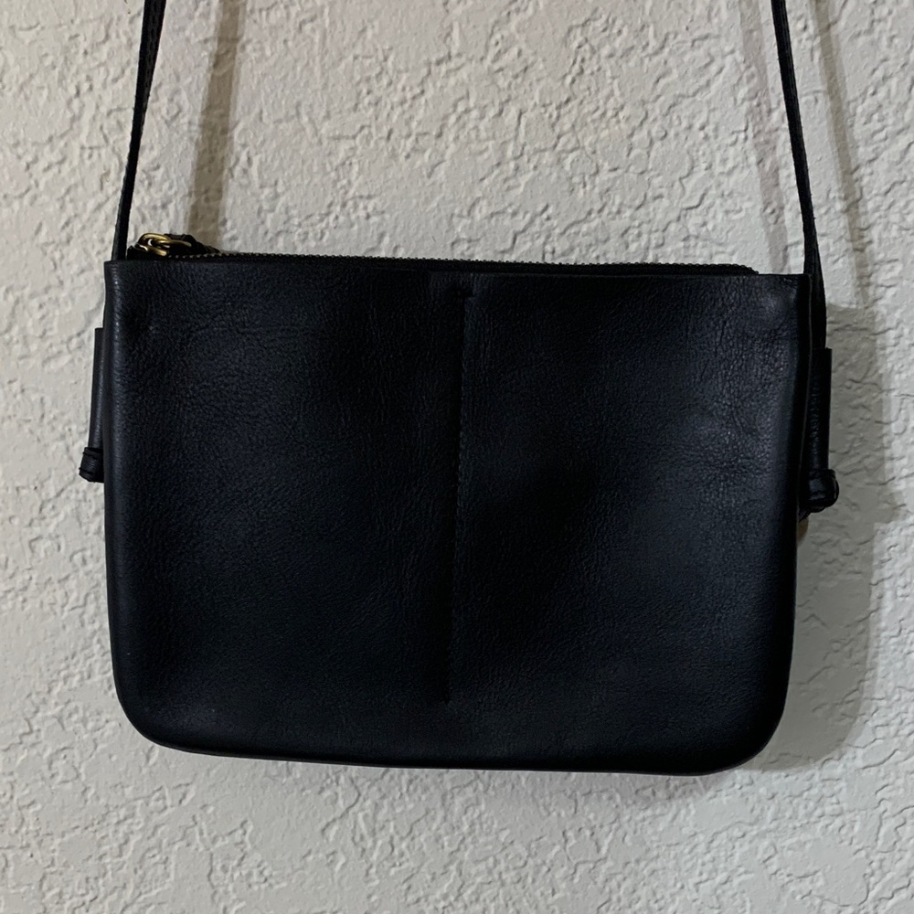 Madewell black leather purse and green leather wallet